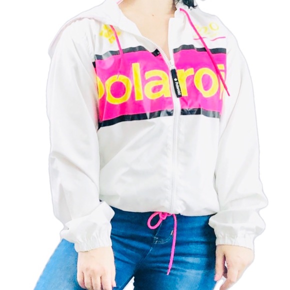 Polaroid Jackets & Blazers - Polaroid White Full Zip Windbreaker Jacket